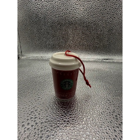 Starbucks Other - Starbucks Holiday 2015 Ceramic Coffee Cup Ornament Red Green